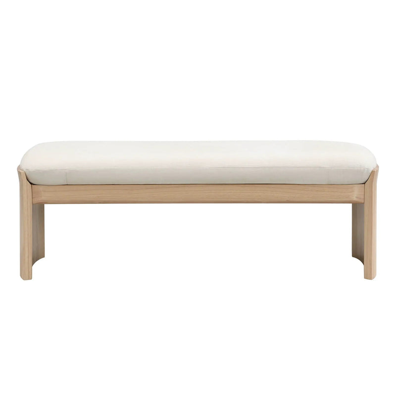 Footstool With Soft Cushion For Living Room - Beige / Natural by HouseOfZazla