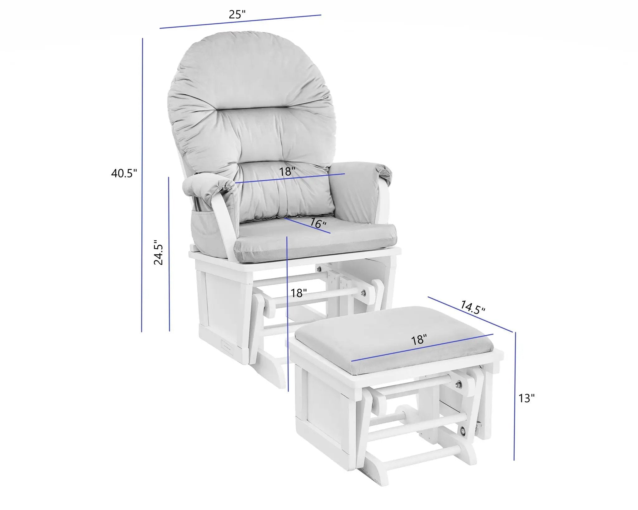 Mason - Comfortable Glider And Ottoman by Unique Piece Furniture