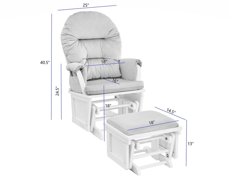 Madison - Glider And Ottoman - Gray by Unique Piece Furniture