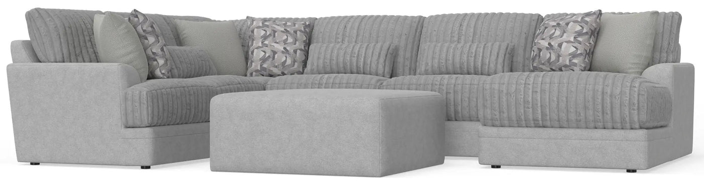 Titan - Sectional With Comfort Coil Seating, Cocktail Ottoman And Accent Pillows Included by Unique Piece Furniture