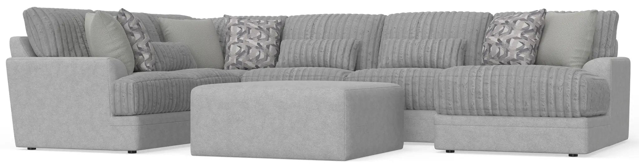 Titan - Sectional With Comfort Coil Seating, Cocktail Ottoman And Accent Pillows Included by Unique Piece Furniture