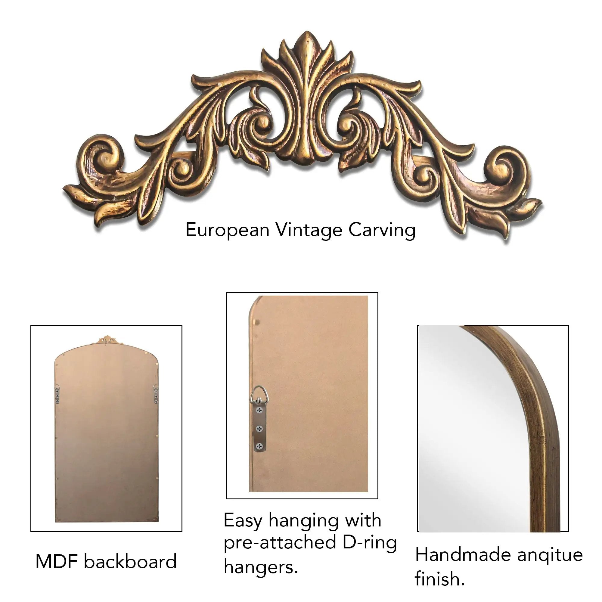 Vintage Ornate Arched Full Length Mirror by HouseOfZazla