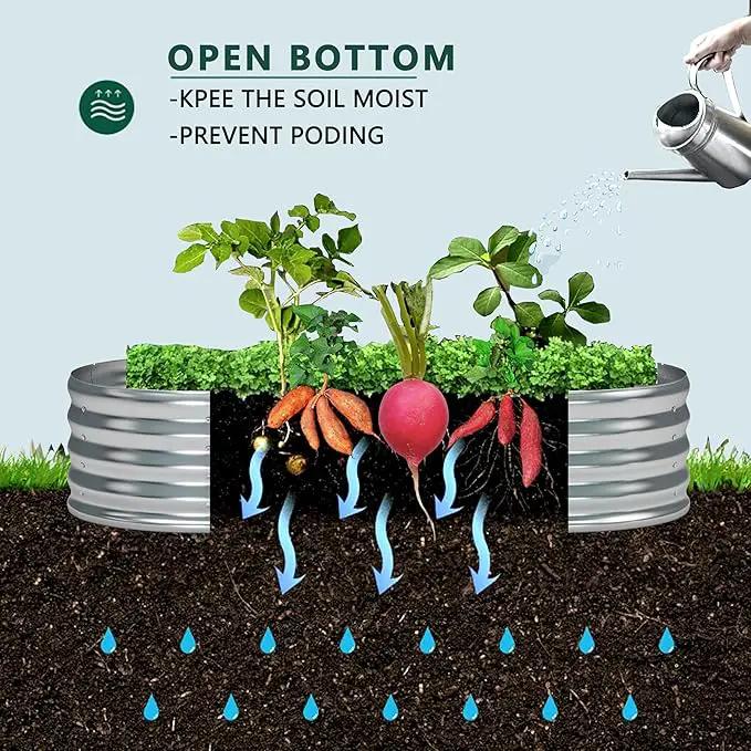 8x2x1.3 Oval Galvanized Raised Garden Bed,Outdoor Planter Box Metal Patio Kit Planting Bed for Vegetables Flowers and Succulents by GreenHaven Gardens