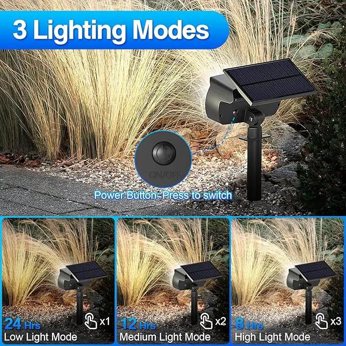 108 LED Solar Spot Lights Outdoor, Solar Lights Outdoor IP65 Waterproof, 3 Modes Solar Landscape Spotlights, Large Solar Panel Solar Powered Lights for Garden Yard Pathway(Cool White/4 Pack) by GreenHaven Gardens
