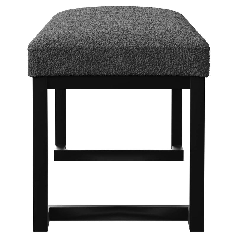 Mesa Boucle Upholstered Tufted Accent Bench Charcoal by Unique Piece Furniture