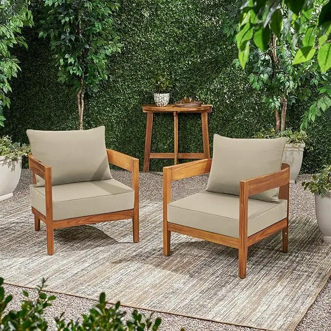 Favoyard Outdoor Seat Cushion Set 22 x 24 Inch Waterproof & Fade Resistant Patio Furniture Cushions with Removable Cover Deep Seat & Back Cushion with Handle and Adjustable Straps for Chair Sofa Couch by GreenHaven Gardens