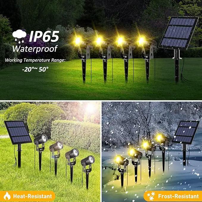 T-SUN Solar Spotlights, 4-in-1 Solar Landscape Spot Lights Outdoor Waterproof Auto ON/Off 5W Separate Solar Panel LED Lights, Solar Lights for Garden, Yard, Driveway, Pool Area(Warm White-3000K) by GreenHaven Gardens