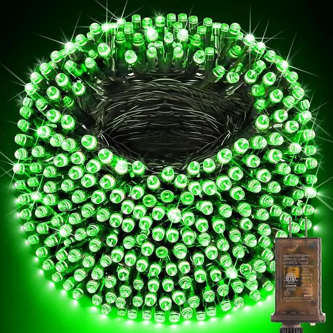KNONEW 403FT 1000 LED Christmas String Lights Outdoor Green Wire Fairy Light 8 Modes & Timer Plug in Waterproof LED String Lights for Xmas Yard Tree Wedding Party Holiday Decorations(Green) by GreenHaven Gardens