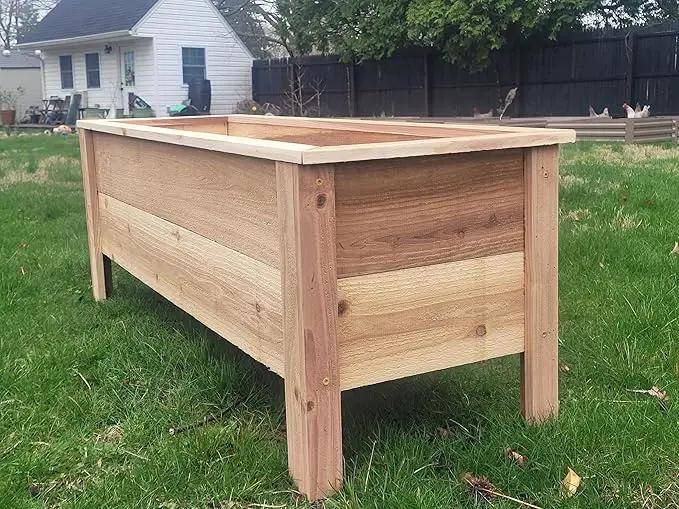 Handmade Custom Heavy Duty Rectangular Raised Cedar Wood Garden Planter Box – 46", 36", 24" – Indoor/Outdoor Farmhouse Style for Flowers & Vegetables – Made in USA (24" L x 15.5" W x 16.5" H) by GreenHaven Gardens