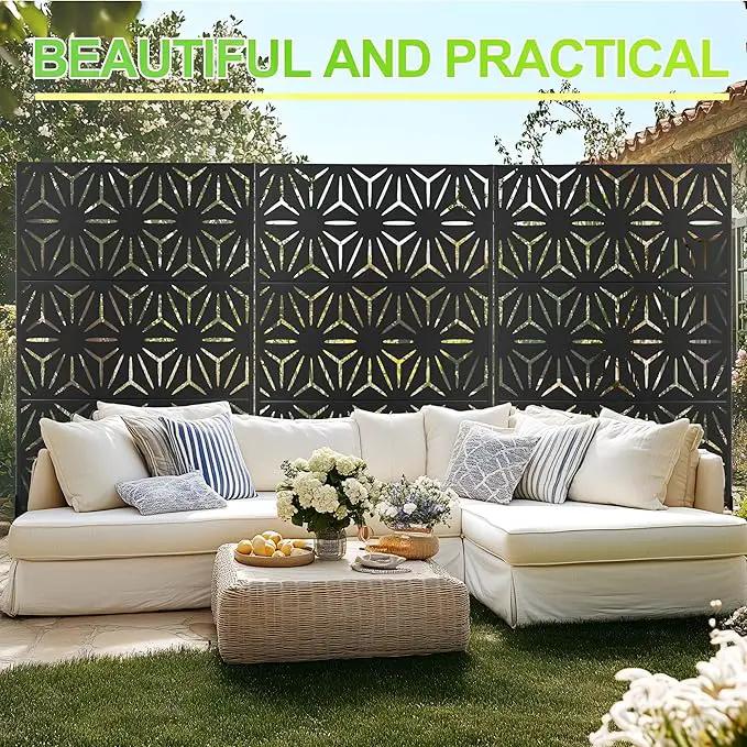 Outdoor Privacy Screen,72" H×47" W Metal Privacy Screen, Freestanding Privacy Fence Panels for Patio by GreenHaven Gardens