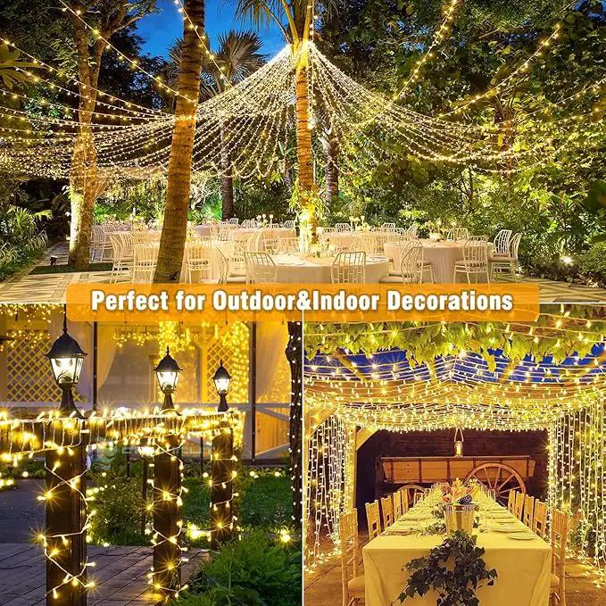 Christmas String Lights Indoor Outdoor Waterproof, Warm White String Lights Clear Wire 8 Modes, 165FT 500 LED Fairy Twinkle Lights Plug in for Bedroom Xmas Tree Holiday Party House Decorations by GreenHaven Gardens