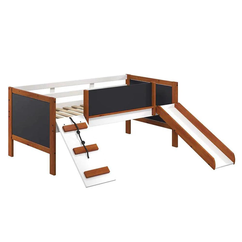 Aurea - Twin Loft Bed With Slide - Cherry Oak & White by Unique Piece Furniture