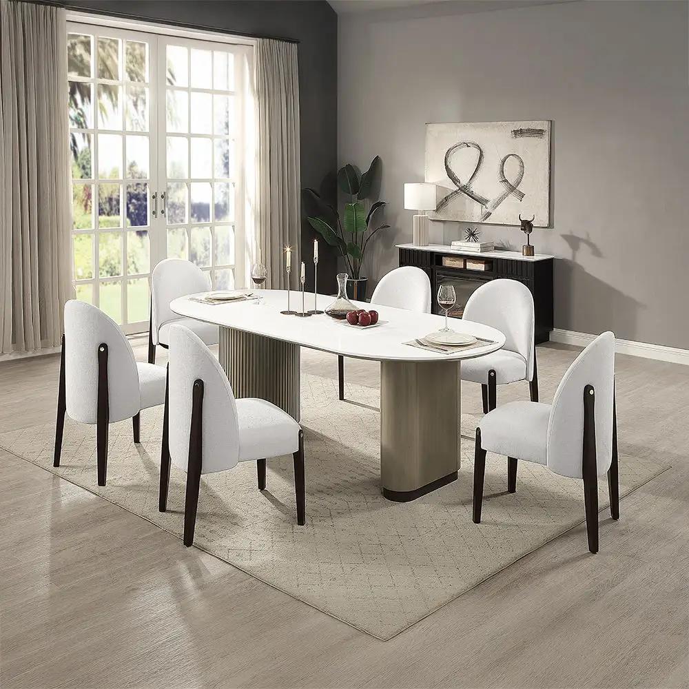 Clayten - Dining Table - Engineered Top & Light Oak by Unique Piece Furniture