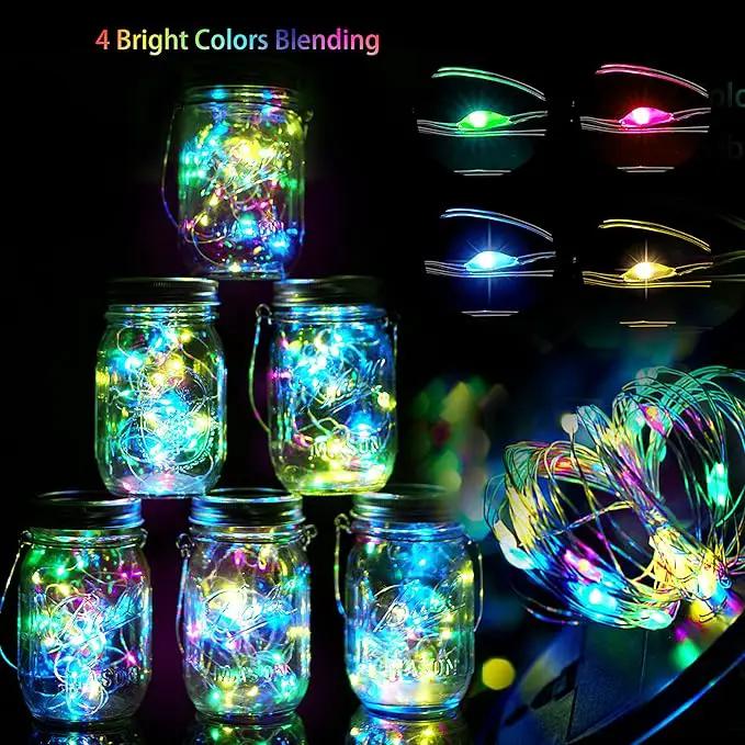 30 LED Solar Mason Jar Lights - 12 Pack with Hangers for Outdoor, Patio, Yard, Garden, Wedding Decorations by GreenHaven Gardens