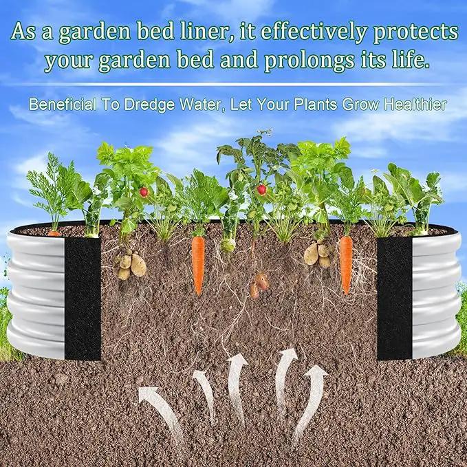 2mm Thick Fabric Garden Grow Bed Bags, 4x2x1 Ft Liners Designed For Outdoor Metal Raised Garden Beds, 60 Gallon Capacity Oval Large Vegetable Growing Boxes by GreenHaven Gardens