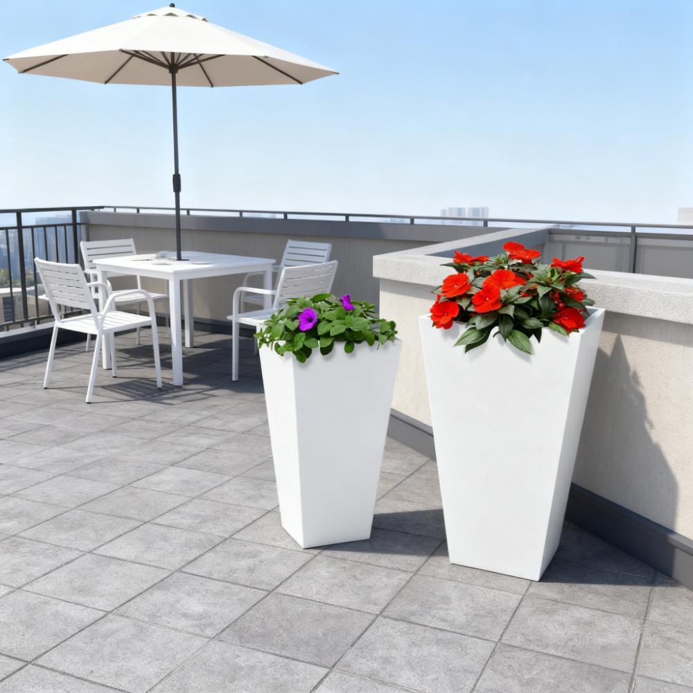 Flower Pots 2-Pack Outdoor Planter Set with Drainage Holes by HouseOfZazla