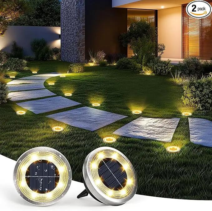 SOLPEX 2 Pack Solar Ground Lights Outdoor Waterproof, Solar Powered Pathway Lights, Landscape Lighting for Garden Walkway Driveway Backyard Decor (Warm White) by GreenHaven Gardens
