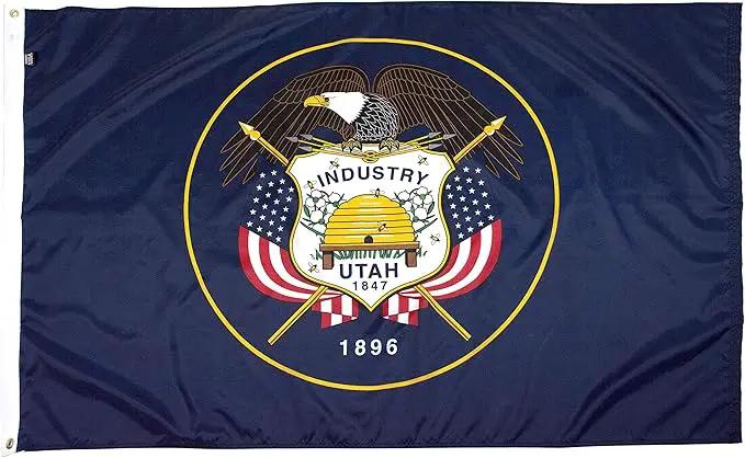 FlagSource Utah Nylon State Flag, Made in the USA, 4x6' by GreenHaven Gardens
