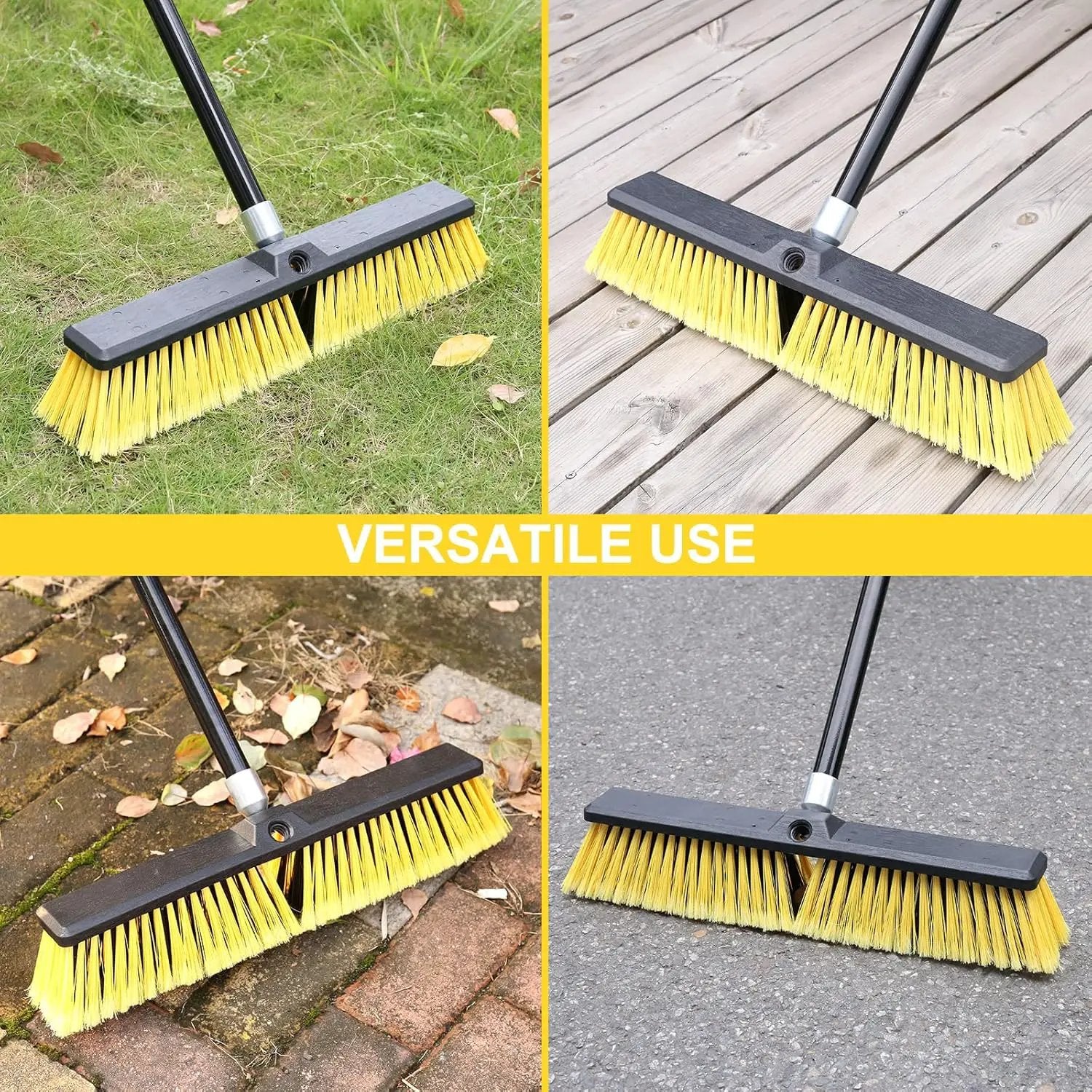KeFanta 18 Inches Push Broom Outdoor- Heavy Duty Broom with 63" Long Handle for Deck Driveway Garage Yard Patio Warehouse Concrete Floor Cleaning by GreenHaven Gardens
