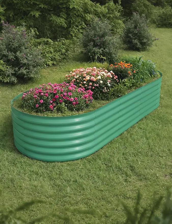 10x4x1.5ft Raised Garden Bed,Galvanized Raised Planter Boxes Outdoor with Easy Assembly, Large Garden Bed for Vegetables, Fruits, Flower,Raised Garden Bed,Green by GreenHaven Gardens