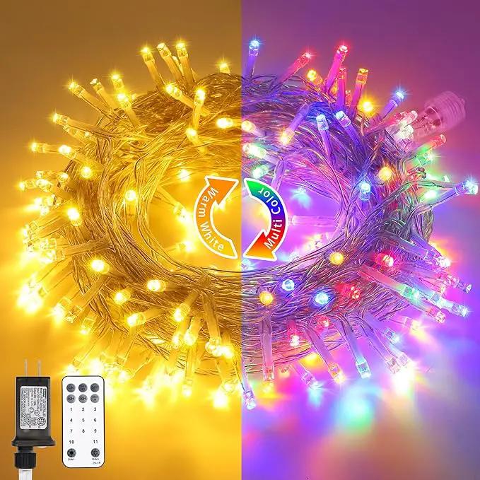 JMEXSUSS 200 LED Christmas String Lights Outdoor Waterproof, 66ft Color Changing String Lights Plug in, Warm White & Multicolor Christmas Lights for Trees Yard Wedding Xmas Party by GreenHaven Gardens