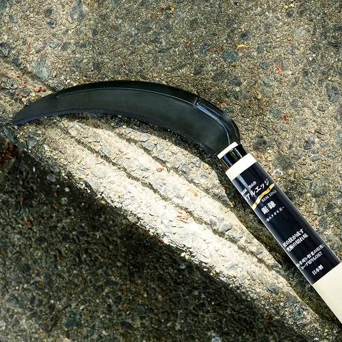 Japanese Weeding Steel Grass Sickle Gardening Tools [Made in Japan] Clearing Hand Held Garden Tool Farming Portable Weeder by GreenHaven Gardens