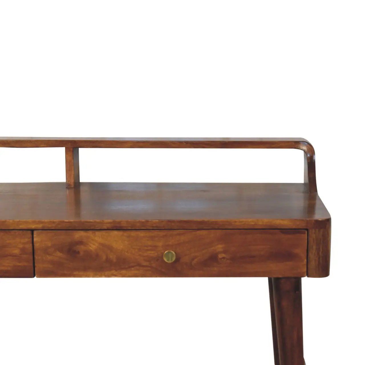 Elevated Chestnut Console Table, 2-Drawers, Nordic Legs by HouseOfZazla