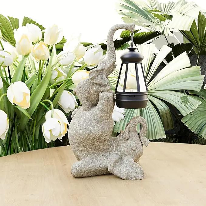 Solar Garden Statue 10 Inch Elephant Decor for Outside Yard Decoration Outdoor Unique Housewarming Gardening Birthday Gifts for Women Grandma by GreenHaven Gardens