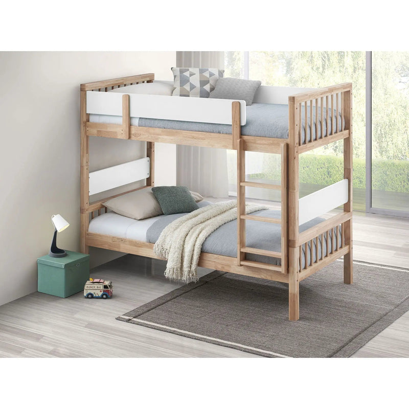 Ponderosa - Twin Over Twin Bunk Bed With Accents - Natural by HouseOfZazla