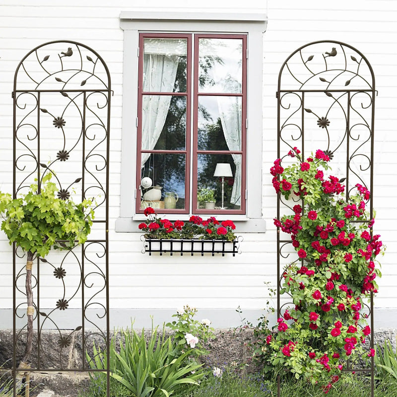 2 Pack Metal Garden Trellis 86.7" x 19.7" by HouseOfZazla