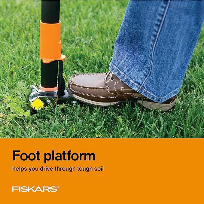 Fiskars 3-Claw Stand Up Weed Puller Tool, Gardening Hand Weeding Tool with 39" Long Ergonomic Handle with Easy-Eject Mechanism by GreenHaven Gardens