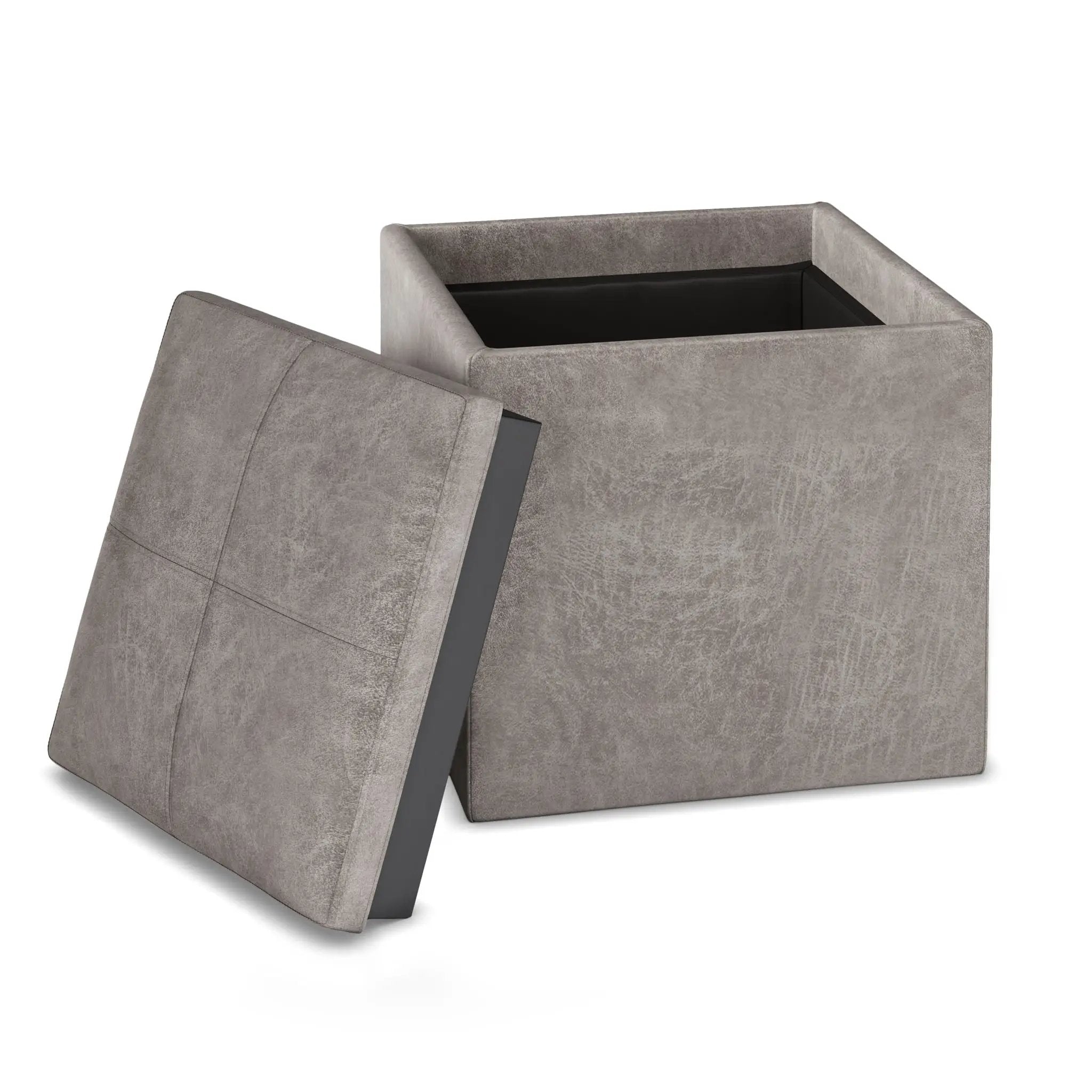 Rockwood - Upholstered Cube Storage Ottoman With Tray by HouseOfZazla