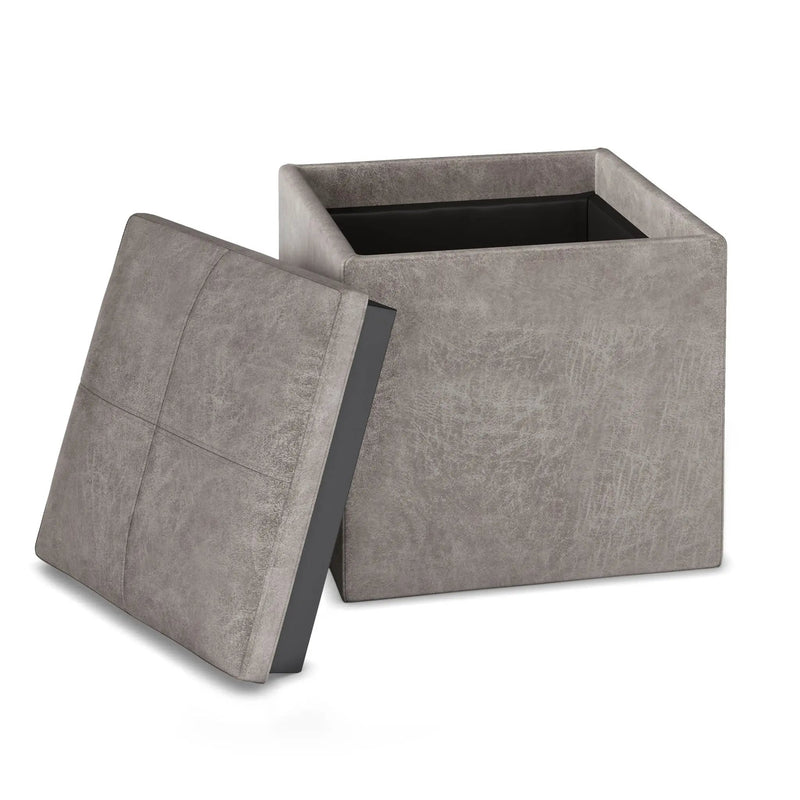 Rockwood - Upholstered Cube Storage Ottoman With Tray by HouseOfZazla