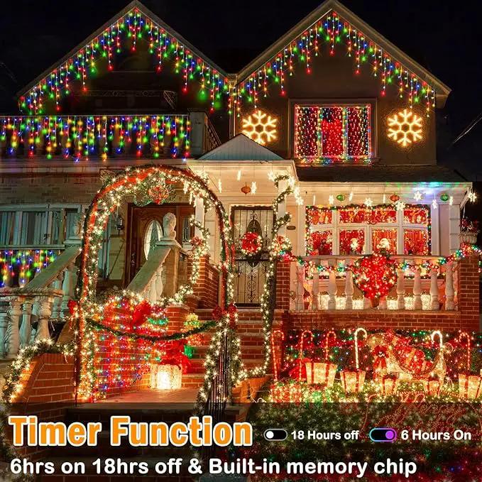 Hezbjiti Christmas Lights Decorations Outdoor, 1600LED 164FT Ice Fairy Lights 8 Modes 320 Drops Fairy String Lights for Christmas Decor Eaves Party Yard Garden by GreenHaven Gardens