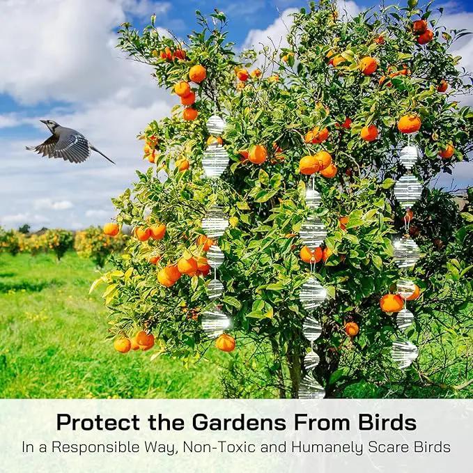 Bird Deterrents for Outside, Reflective 3D Stainless Steel Wind Spinners, Garden Decor, Bird Scare Devices to Keep Woodpeckers, Pigeons Away from Your House, Patio, Orchards by GreenHaven Gardens