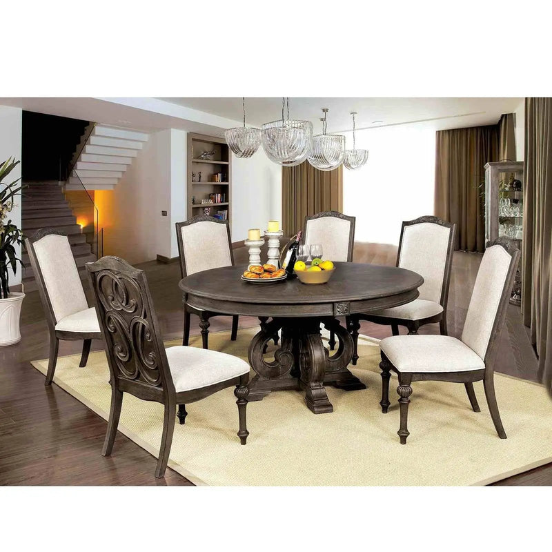 Elegant Dining Set Round Table And Side Chairs by Unique Piece Furniture