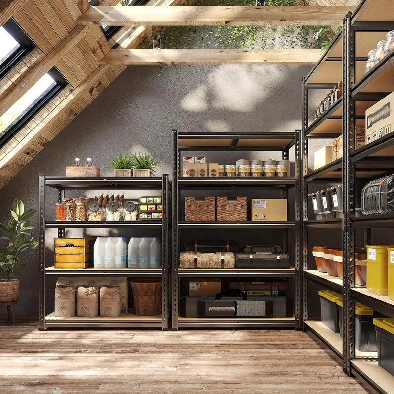 63" H Garage Shelving 31.5" W Storage Shelves Adjustable 2000LBS Metal Shelving Heavy Duty 5 TierGarage Shelves for Pantry Kitchen Closet Basement Warehouse by GreenHaven Gardens