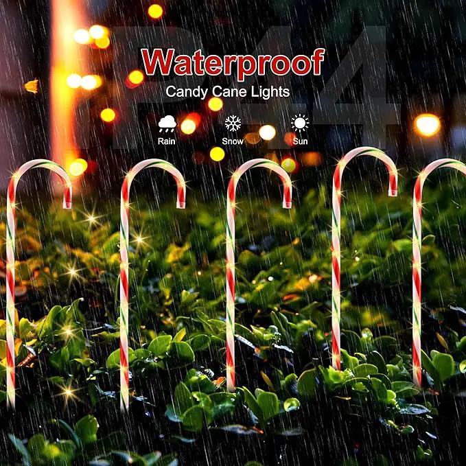 VCOKEN 30'' Christmas Candy Cane Lights Outdoor Pathway, Set of 10 Christmas Candy Cane Markers Decoration, Connectable & Light Up Xmas Holiday Party Yard Art Indoor Outdoor, Red&Green by GreenHaven Gardens