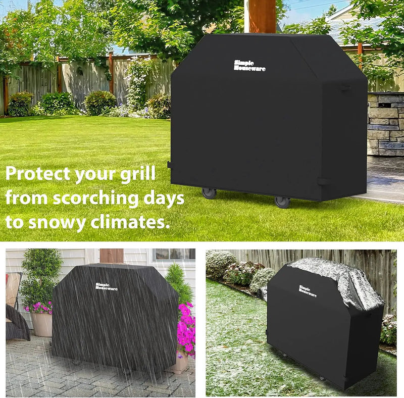 Simple Houseware 58 in. Waterproof Heavy Duty Gas BBQ Grill Cover, Weather-Resistant Polyester by GreenHaven Gardens