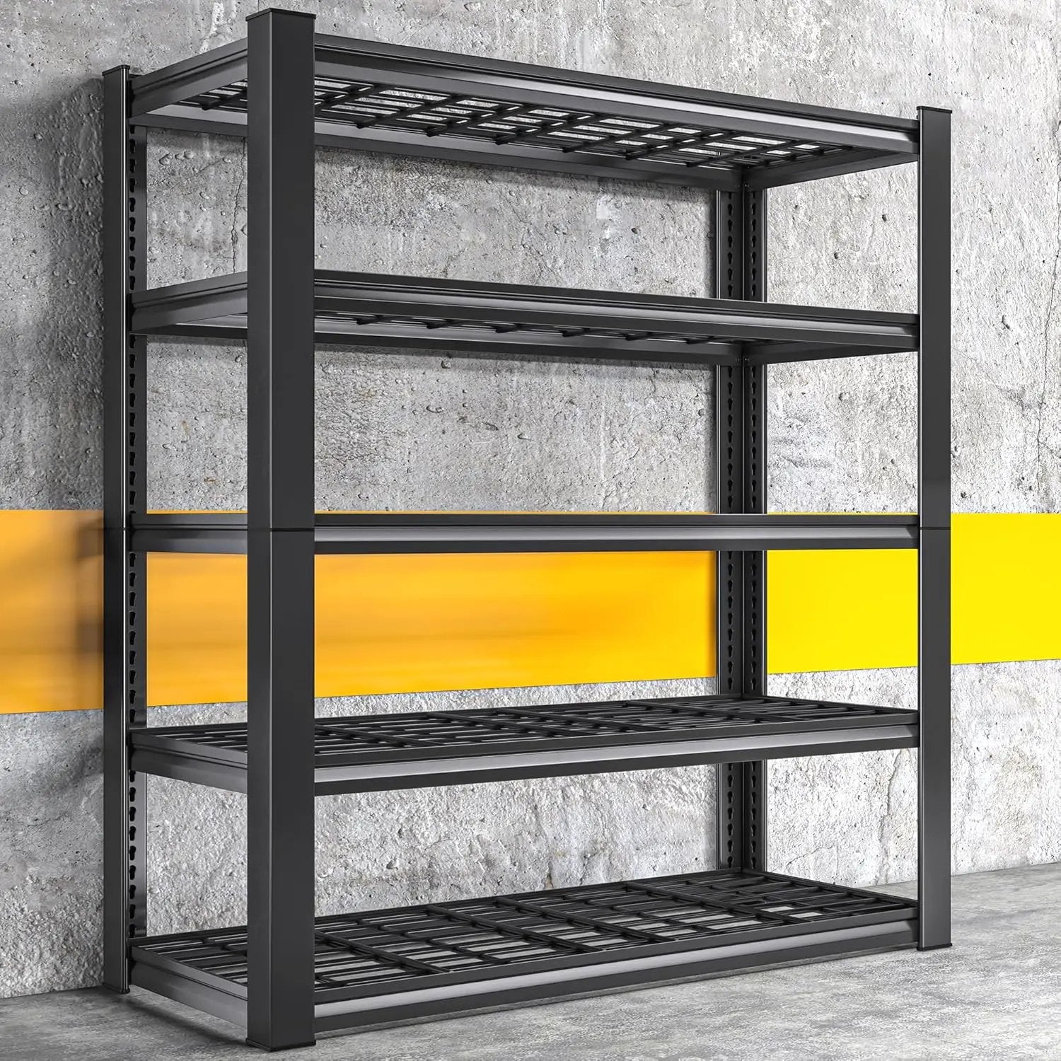 REIBII 3010LBS Storage Shelves 72" H Garage Shelving Heavy Duty Metal Shelving 5 Tier Adjustable Metal Shelves for Storage for Kitchen Pantry Warehouse Basement 72" H x 35.5" W x 16" D, Black by GreenHaven Gardens