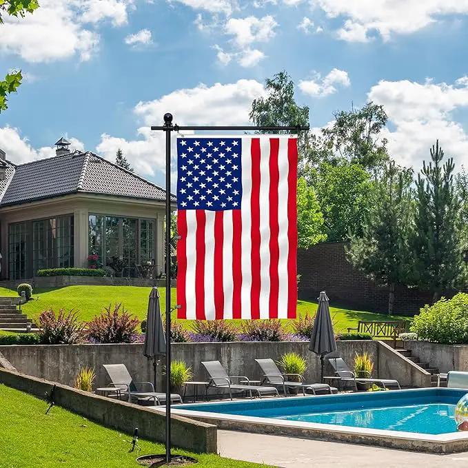 10FT Flag Pole Stand for Garden – Adjustable Outdoor Flagpole with 5-Prong Base, Freestanding Aluminum Banner Holder for 3x5ft & 28"x40" Flags – Wind-Resistant & Lightweight – Black by GreenHaven Gardens