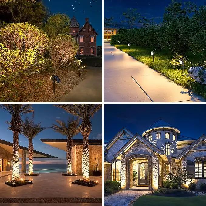 NIORSUN Solar Spot Lights Outdoor,23 LEDs Landscape Lighting with Auto On/Off and 3 Lighting Modes, IP67 Waterproof Spotlights,Outdoor Solar Lights for Yard Garden,12 Pack(Warm White) by GreenHaven Gardens
