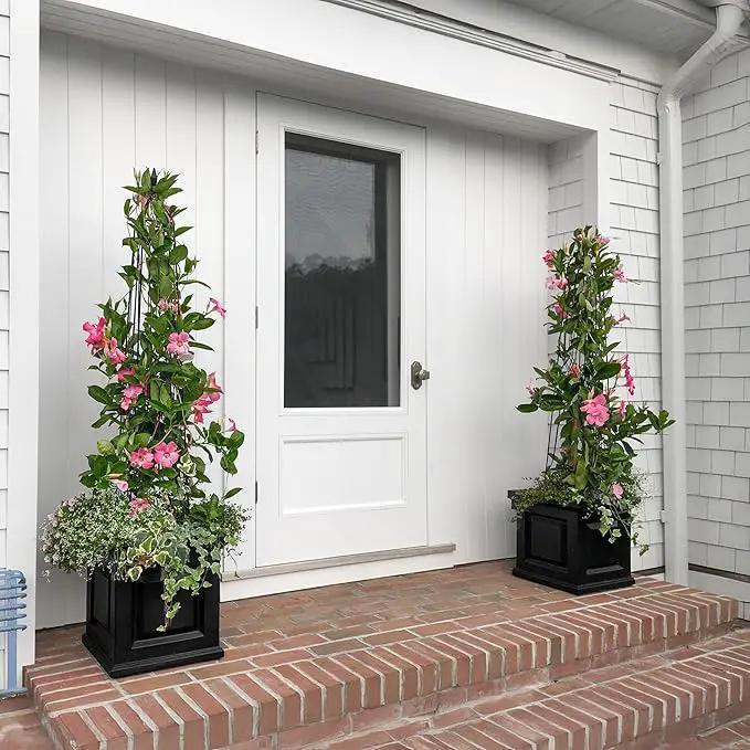 Mayne Nantucket 16-Inch Square Planter, 2-Pack – Self-Watering, Weather-Resistant Planter for Flowers – Durable Outdoor Design for Patio, Porch, or Entryway by GreenHaven Gardens