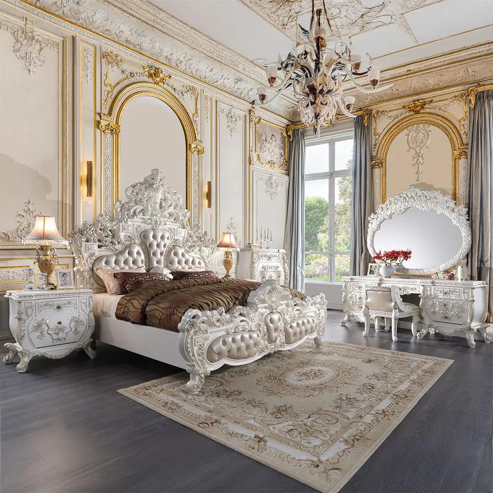 Vanaheim - Vanity Stool - Beige Synthetic Leather & Antique White by Unique Piece Furniture