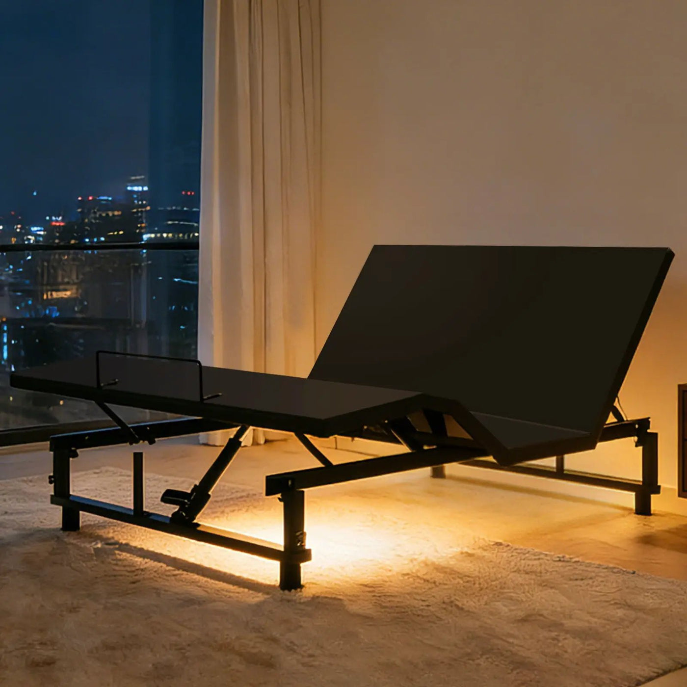 Adjustable Bed Base Frame With Wireless Remote, 4 USB Ports, Under Bed Nightlights, Zero Gravity by HouseOfZazla