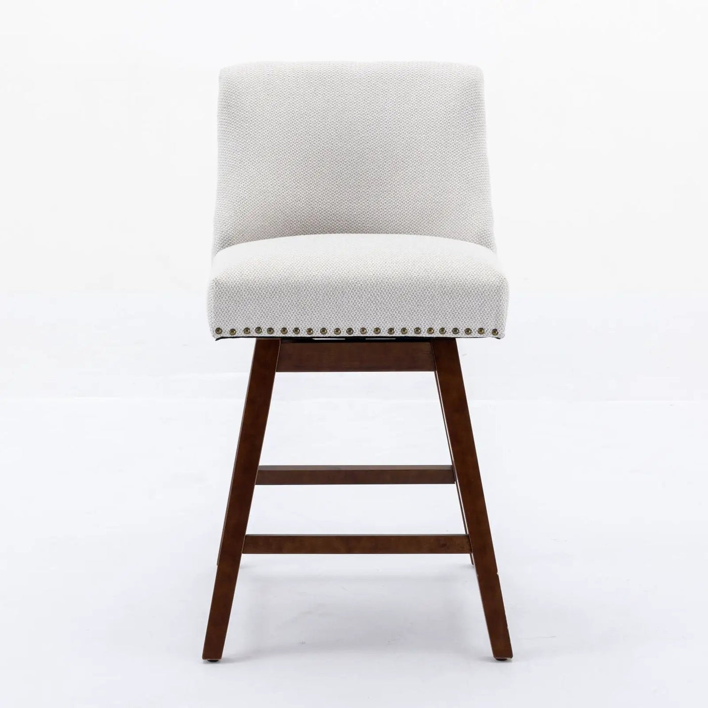 Counter Height Swivel Barstools, 26'' H Seat Height Upholstered Bar Stools (Set of 2), Fabric by HouseOfZazla