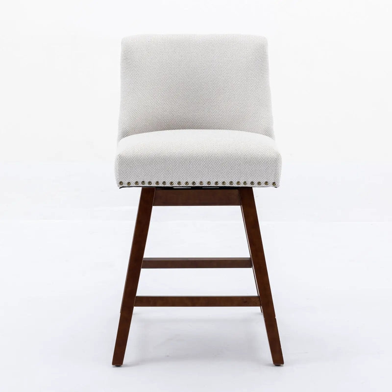 Counter Height Swivel Barstools, 26'' H Seat Height Upholstered Bar Stools (Set of 2), Fabric by Unique Piece Furniture