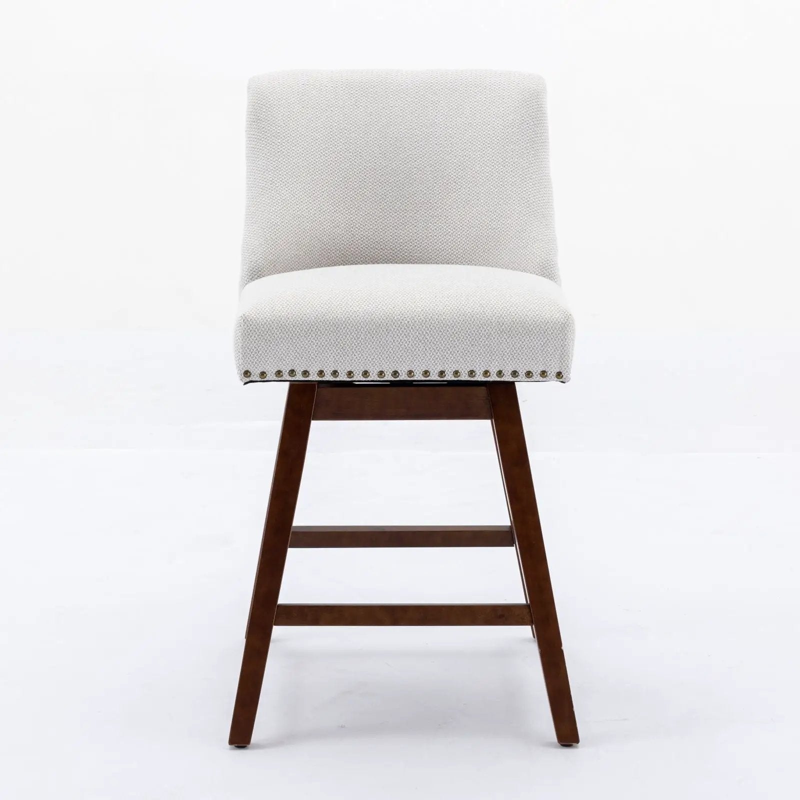 Counter Height Swivel Barstools, 26'' H Seat Height Upholstered Bar Stools (Set of 2), Fabric by HouseOfZazla