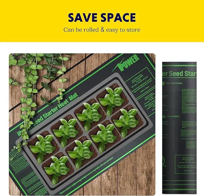 iPower Seedling Heat Mat Heating Pad 10"x20" with Digital Thermostat Combo Set, Waterproof for Indoor Seed Starting and Plant Germination by GreenHaven Gardens