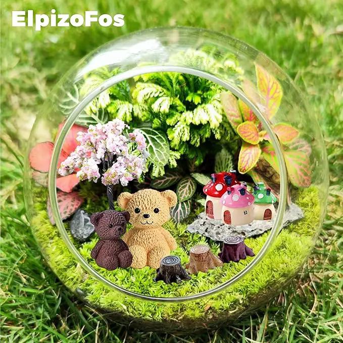 132pcs Fairy Garden Accessories Kit Miniature Animals,Tree,Fence,House Figurines Ornament Statue Craft for DIY Garden Micro Landscape Bonsai Dollhouse Decoration by GreenHaven Gardens